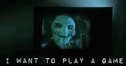 títtere de la película de Saw diciendo que quiere jugar un juego en la pantalla de una televisión antigua.- Blog Hola Telcel