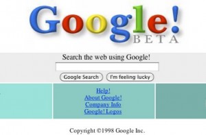 La apariencia de Google en 1998