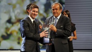 Leonel Messi premiado en la gala de la Champions League