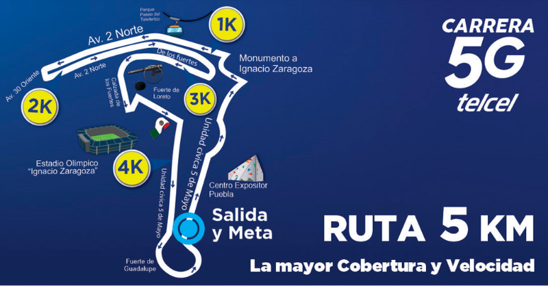 Conoce la ruta de la carreta Telcel 5G Puebla 2023 de 5 Km.- Blog Hola Telcel
