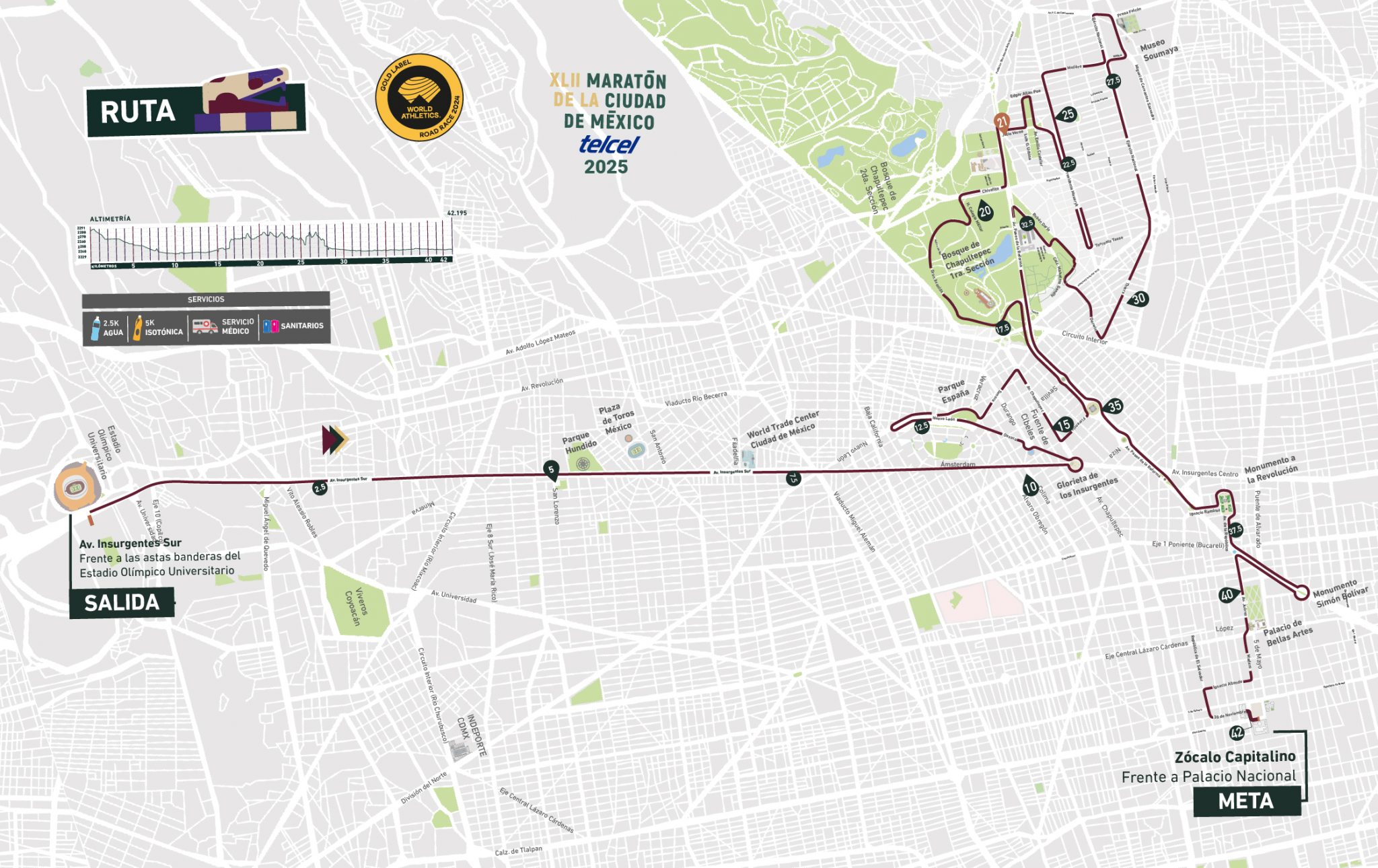 Ruta Maratón CDMX Telcel 2025.- Blog Hola Telcel