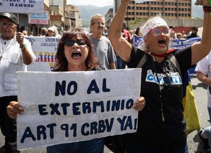 Protesta - Jubilados y pensionados en Venezuela exigen salarios "dignos" y con poder adquisitivo