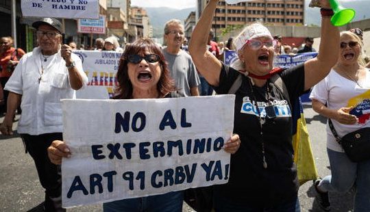 Protesta - Jubilados y pensionados en Venezuela exigen salarios "dignos" y con poder adquisitivo
