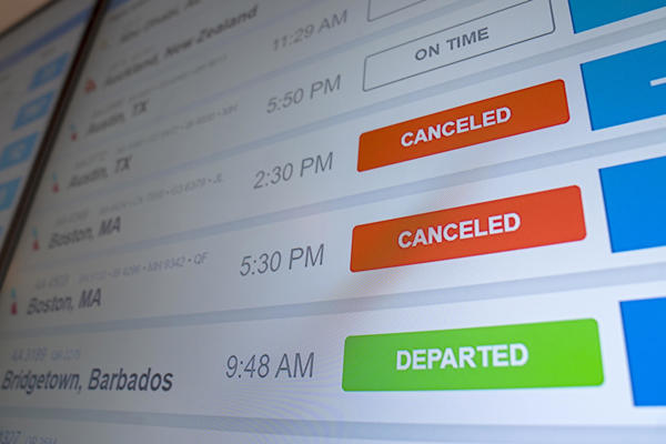 Vuelos cancelados en EEUU